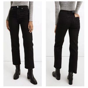 Madewell High-Rise Slim-Wide Leg Crop Jeans in Black